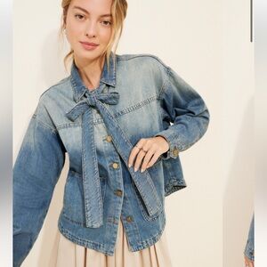 Ombre Denim Jacket by Dot & Lu